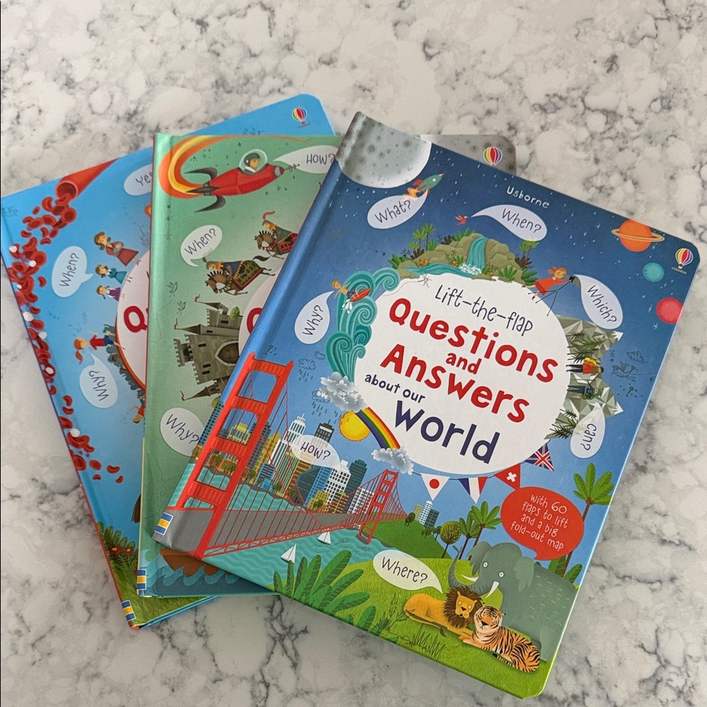 Usborne Lift the Flap Questions and Answers Book Set of 3